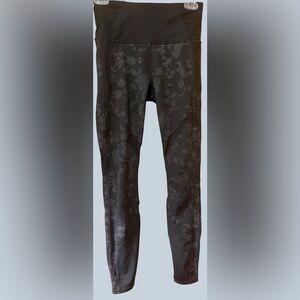 Athleta Black Leggings with Pink Logo Accent